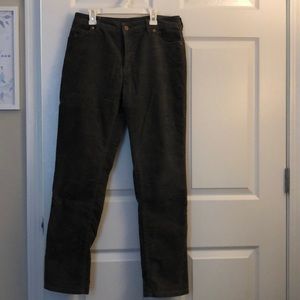 Dark Grey/Green corduroy pants.